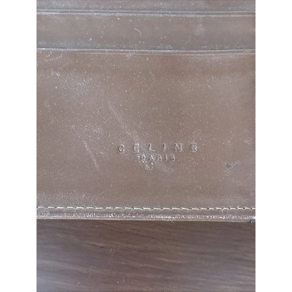 Celine Paris Long Wallet Macadam Brown Bi Fold Snap Coated Canvas Leather Trim - Picture 14 of 16